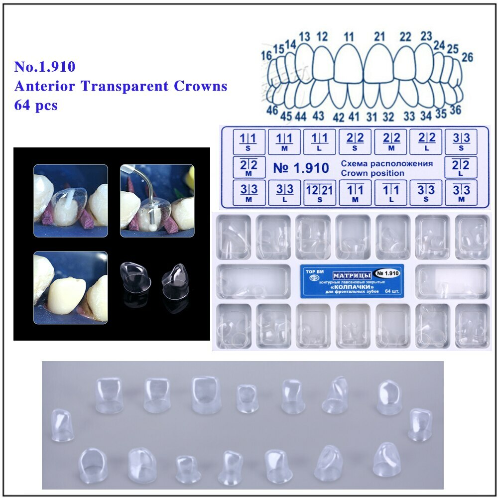 Anterior Transparent Crowns Dental Temporary Crown Adult Braces Pre-crowned