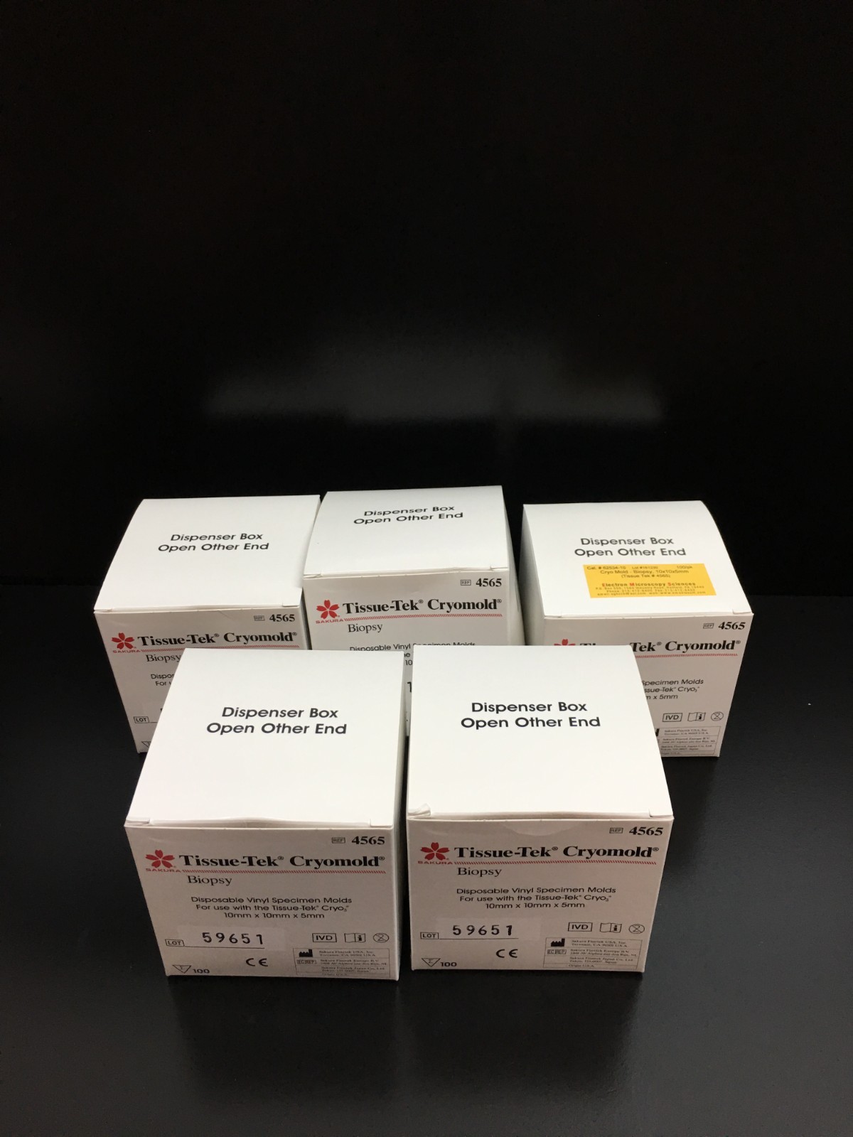 SAKURA REF 4565 Tissue-Tek Biopsy Disposable Vinyl Specimen Cryomold Lot 5 PKS