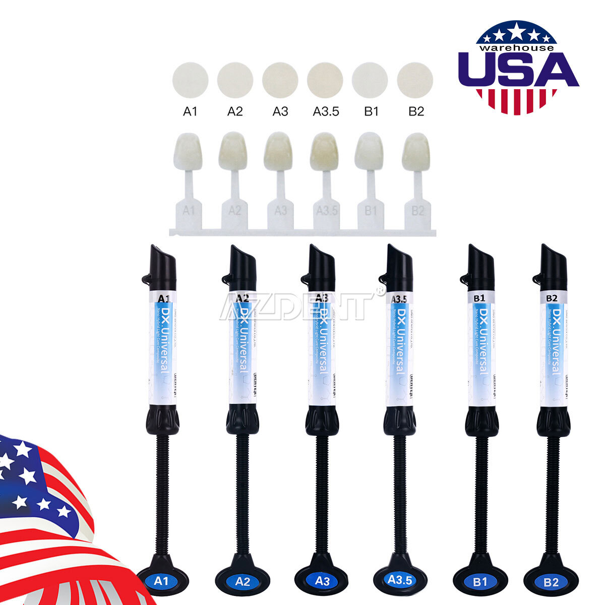 Resina compuesta fotopolimerizable dental universal A1/A2/A3/A3.5/B1 Jeringa