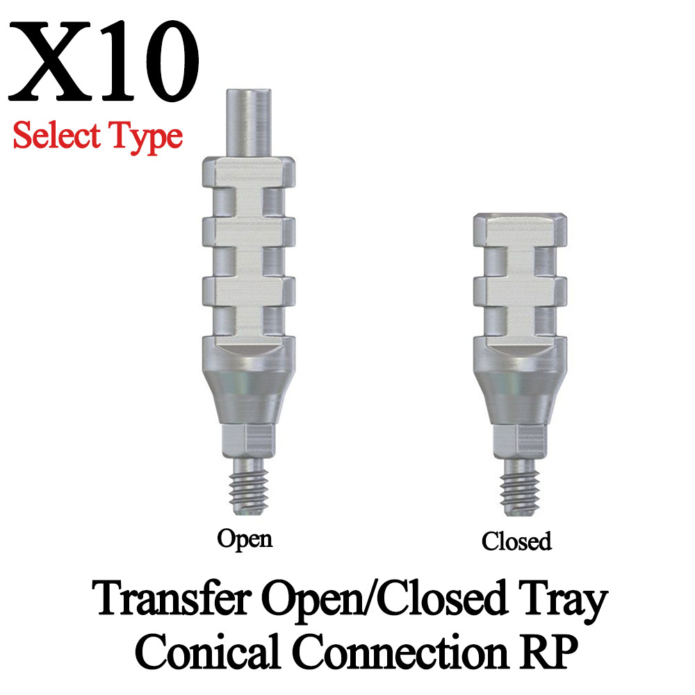 10pcs Dental Conical Connection RP Open/Closed Tray Transfer Titanium Lab Ø4.3mm