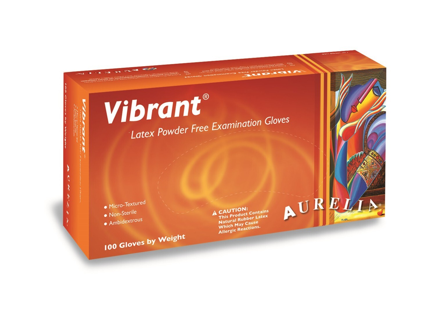White Latex Exam Gloves, Medium M, Aurelia Vibrant 5.5 mil (Box of 100)