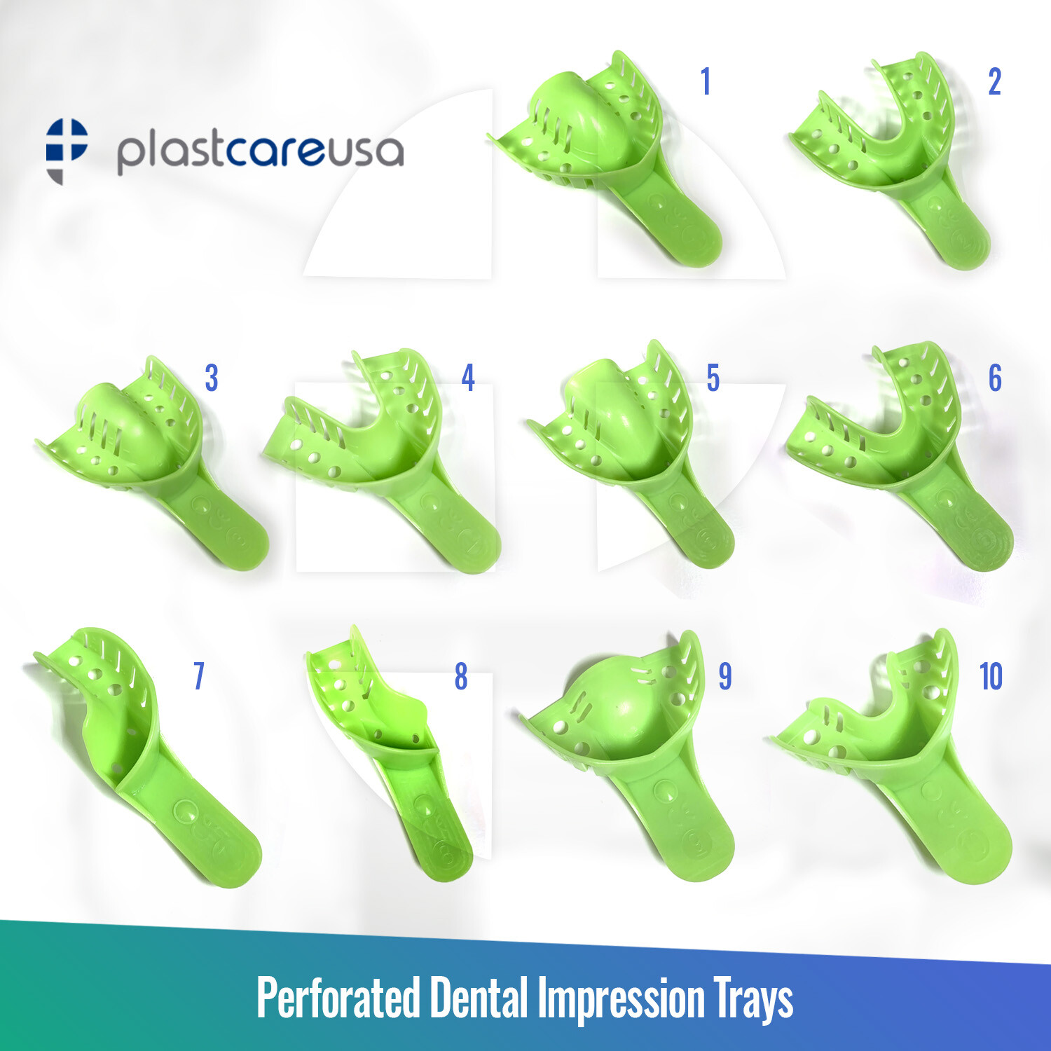 Autoclave Perforated Plastic Impression Trays (CHOOSE SIZES) – (Bag of 12 Trays)