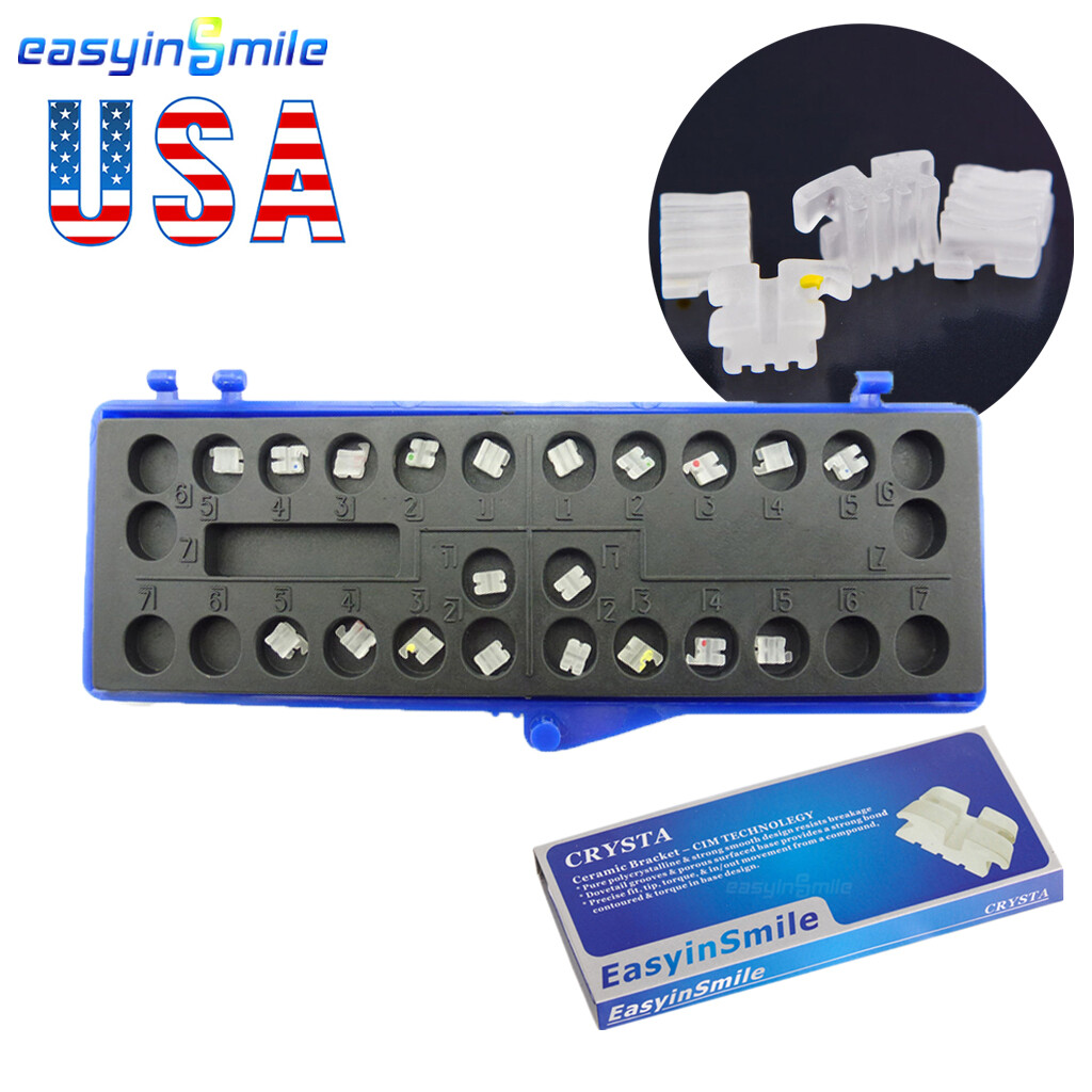 1/10Pack Orthodontic Dental Ceramic Brackets 022 345W/H MINI clear Brace ROTH/MB