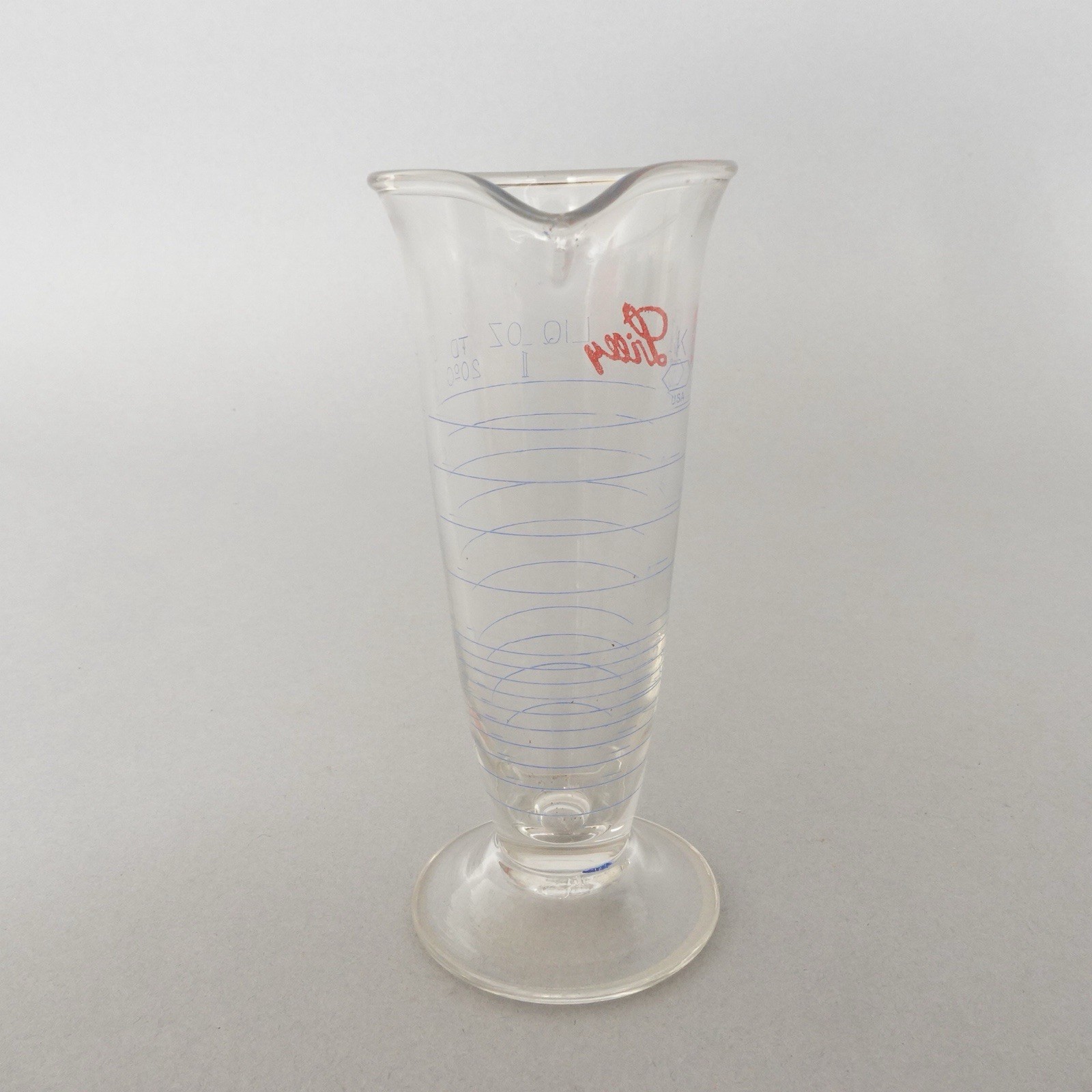 Vintage Eli Lilly Pharmaceutical Footed Beaker 30 mL Apothecary Lab Glass