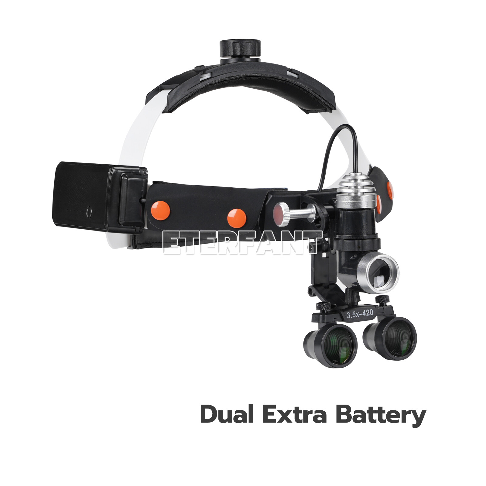 ETERFANT 3.5X-R Dental Surgical Headband Binocular Loupes & 10W LED Head Light