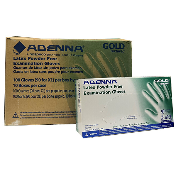 ADENNA Gold Textured Latex Exam Gloves Powder Free, 10bxs/Case ON SALE PRICE!!!