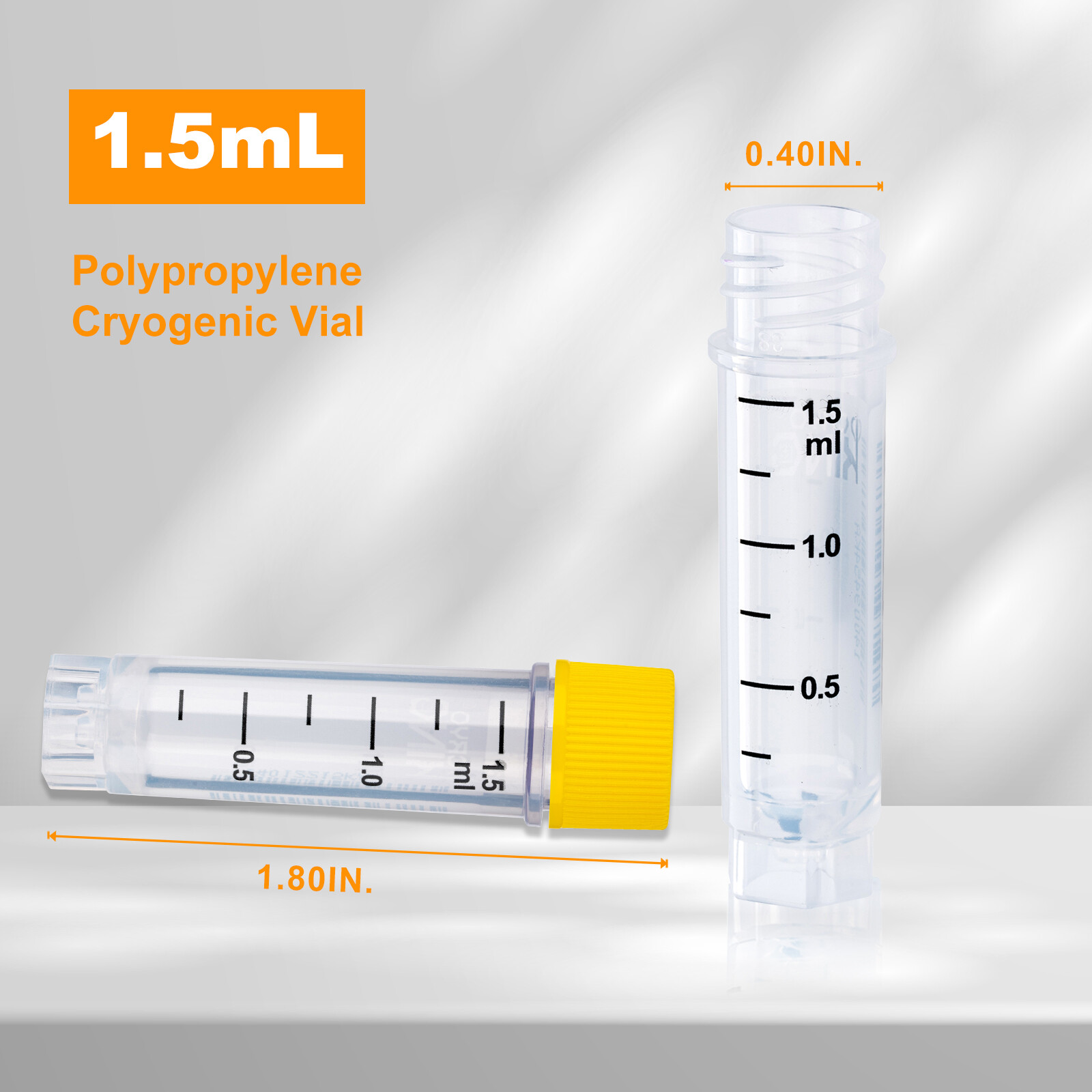 Cryogenic Vials with Side Bardcode-1.5 ml External, 25/Bag, 500/Pack, 1000/Case