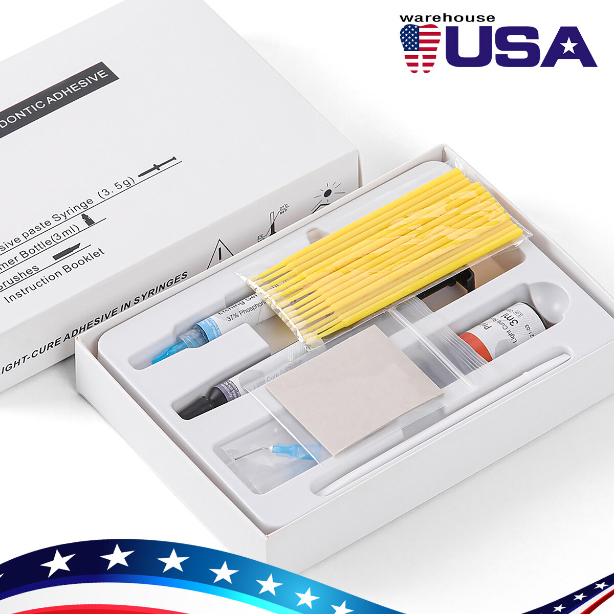 Dental Bracket Braces Bonding System Light Cure Primer Glue Ortho Adhesive Kits