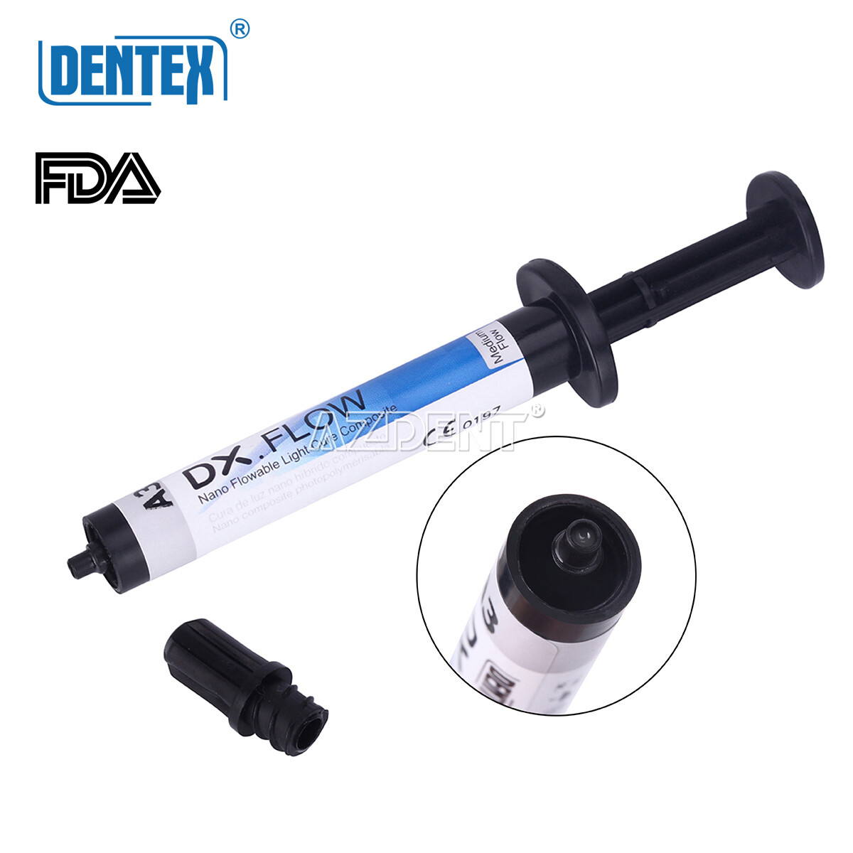 Dental Flowable Medium Flow Light Cure Composite A3 Shade DENTEX DX.FLOW