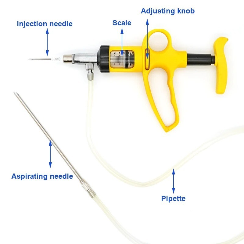 Veterinary Drench Gun Animal Syringe Injector Pig Cattle Sheep Chicken Vaccine