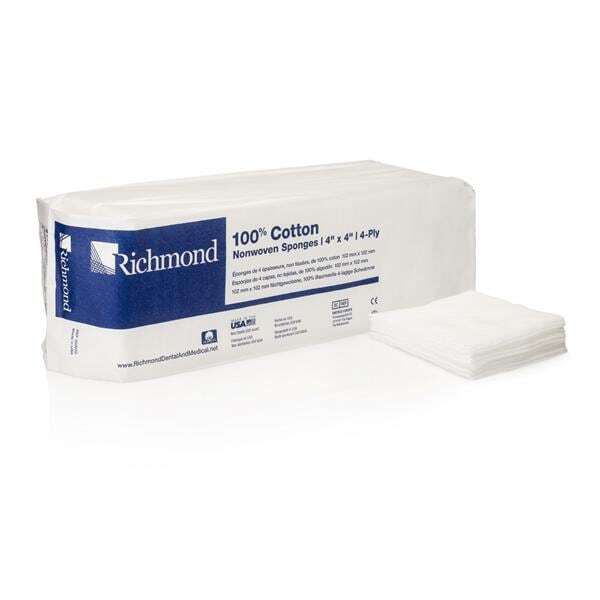 Richmond 300633 100% Cotton Sponges Non-Woven Non-Sterile 4″X4″ 4-Ply 2000/Pk