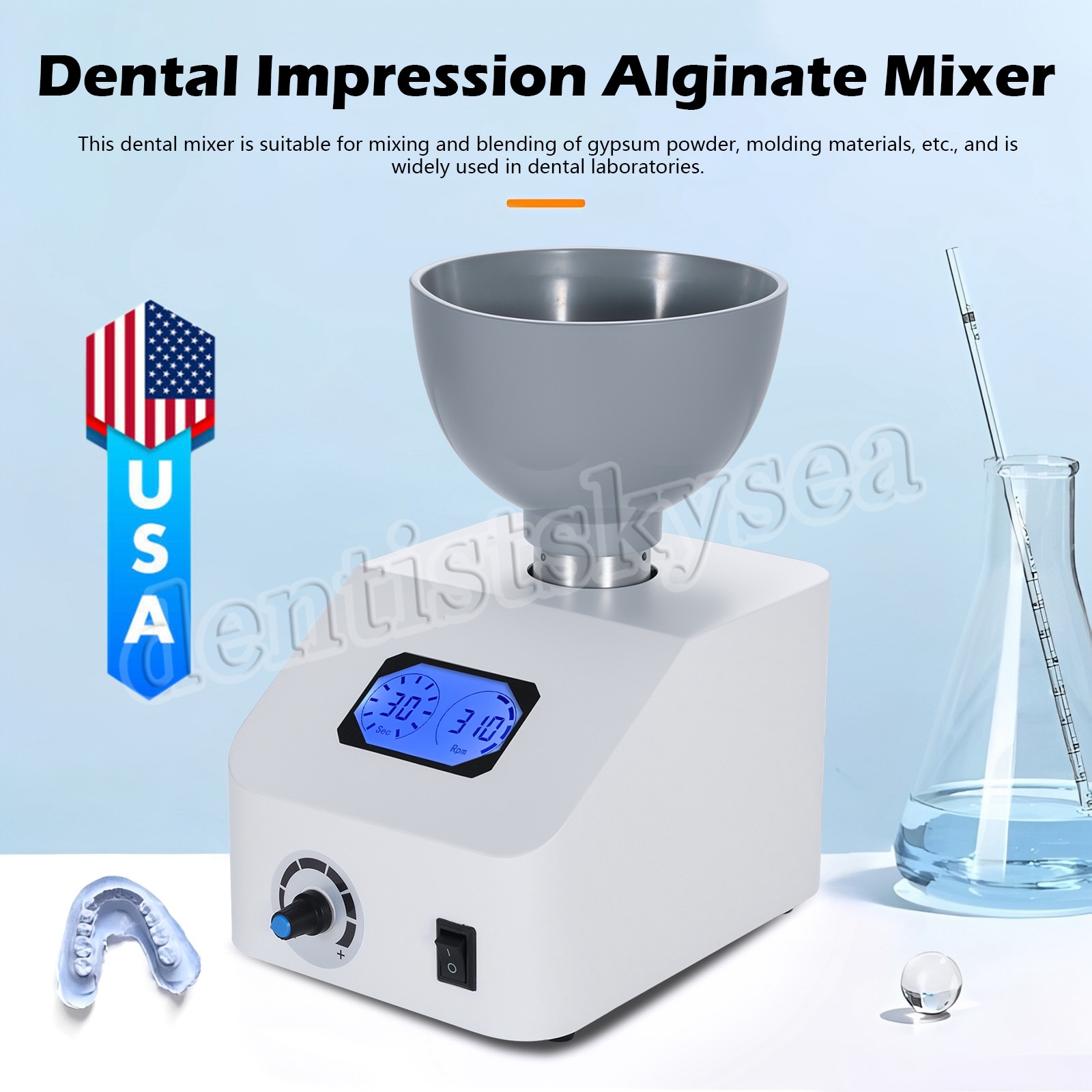 DENTAL LAB DIE STONE IMPRESSION MATERIAL ALGINATE MIXER 110V or 220V