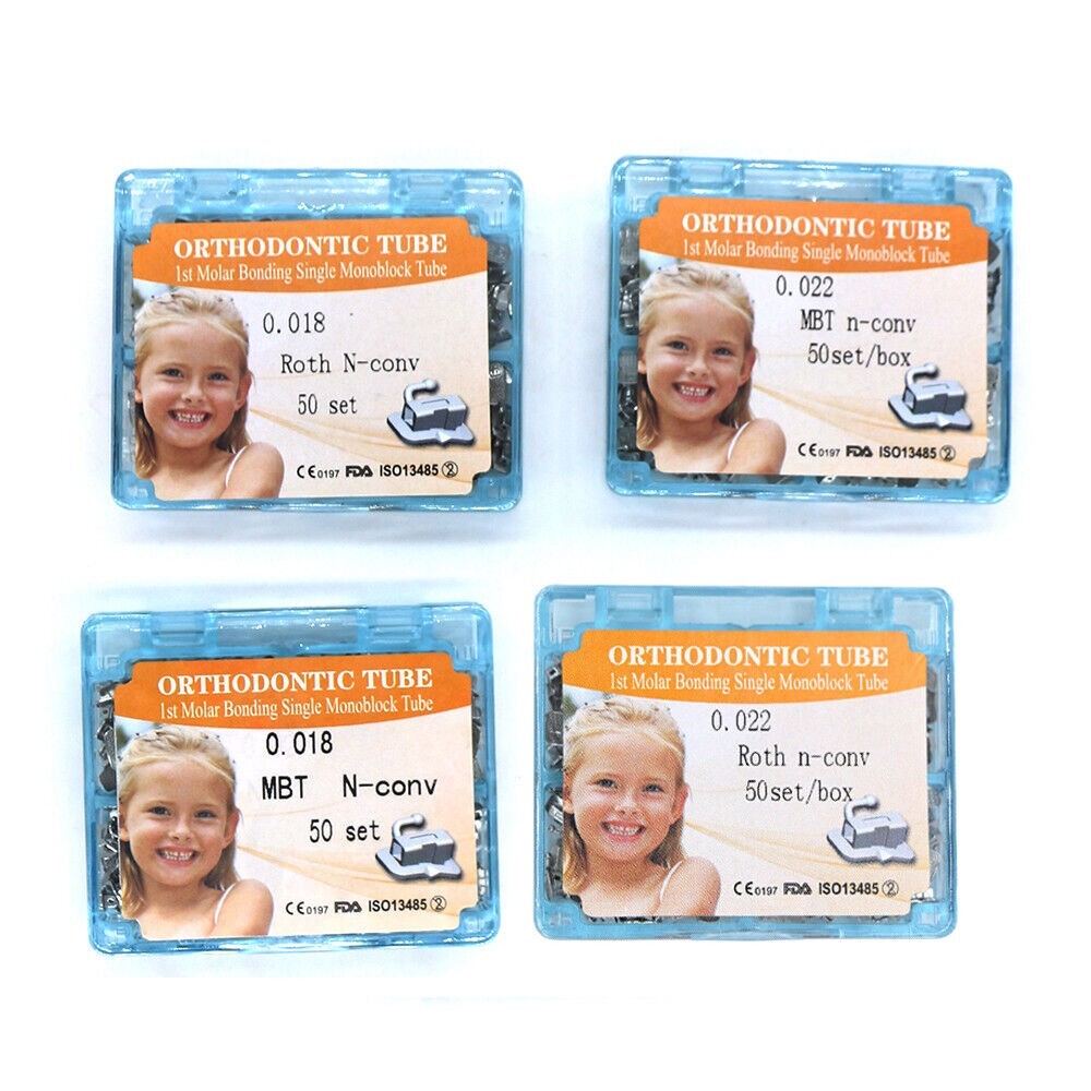 50sets/box Dental orthodontic 1st molar non-convertible buccal tube 4 size US