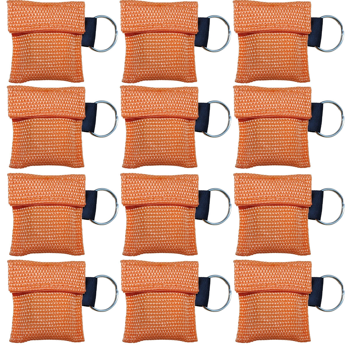 100 pcs CPR MASK WITH KEYCHAIN CPR FACE SHIELD AED FIRST AID TRAINING orange