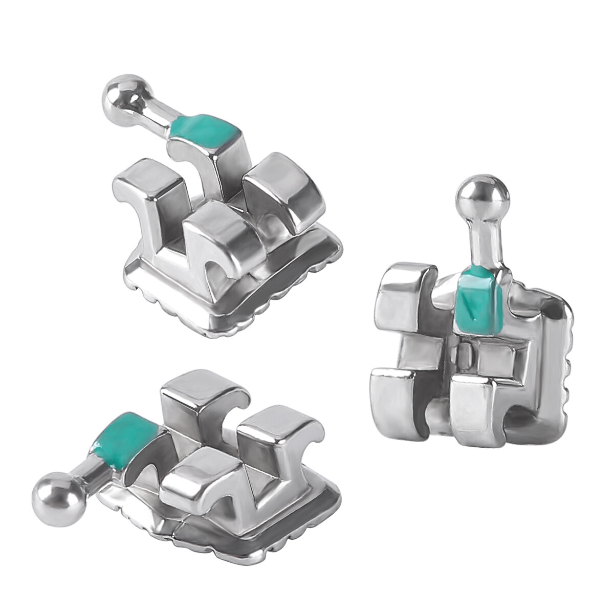 Dental Orthodontic MIM Monoblock Brackets Braces Mini Roth/MBT Hooks 345 AZDENT