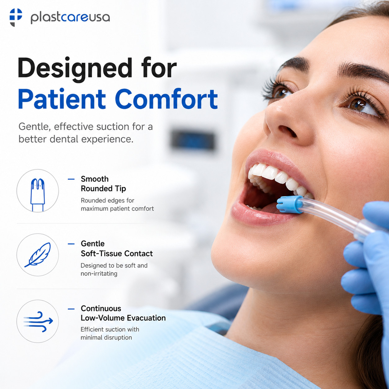 500 Saliva Ejectors Ejector CLEAR/BLUE Dental Mouth Suction Tips (5 Bags)