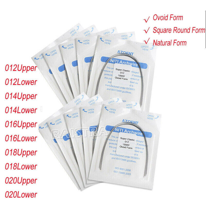 10X Dental Ortho Super Elastic NITI Round Arch Wire Ovoid/Square/Natural Form