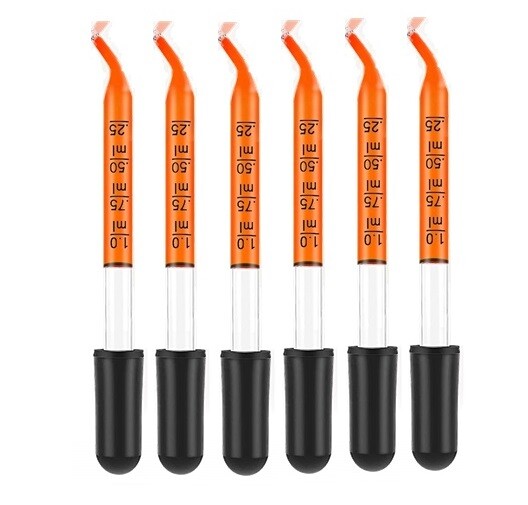 Medicine Art Essential Oils Eye Dropper Graduated 3″ Curved Tip 1ml (6 Pack)
