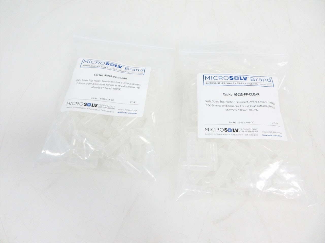 2 BAGS MICROSOLV 9502S-PP-CLEAR VIAL SCREW TOP TRANSLUCENT 2 mL CHROMATOGRAPHY