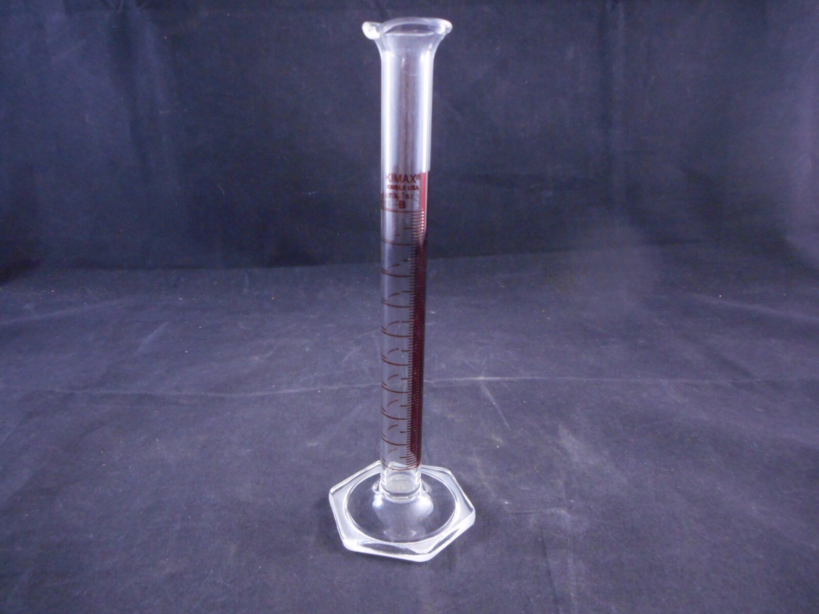 KIMAX Glass Class B 10mL ±0.1 TD Graduated Cylinder Hexagonal Base 20024-D-10