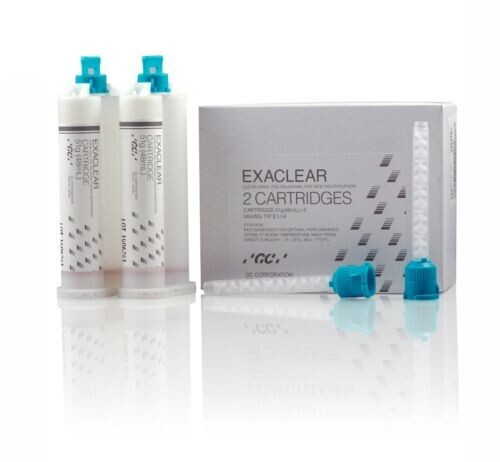 GC Exaclear Clear Vinyl Polysiloxane Dental VPS Bite Registration 2 Cartridges