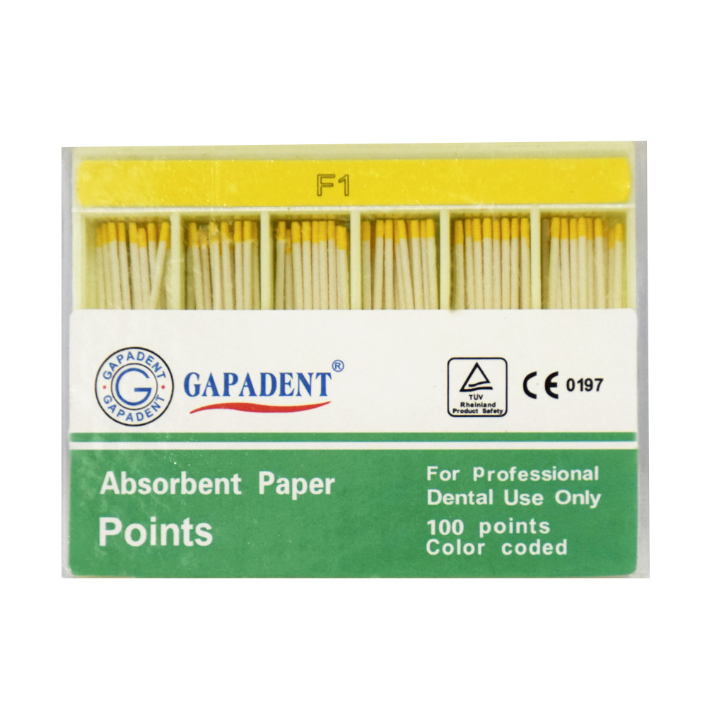 100 Pcs Dental Endodontic Taper Coded F1 Tips Root Canal Absorbent Paper Points