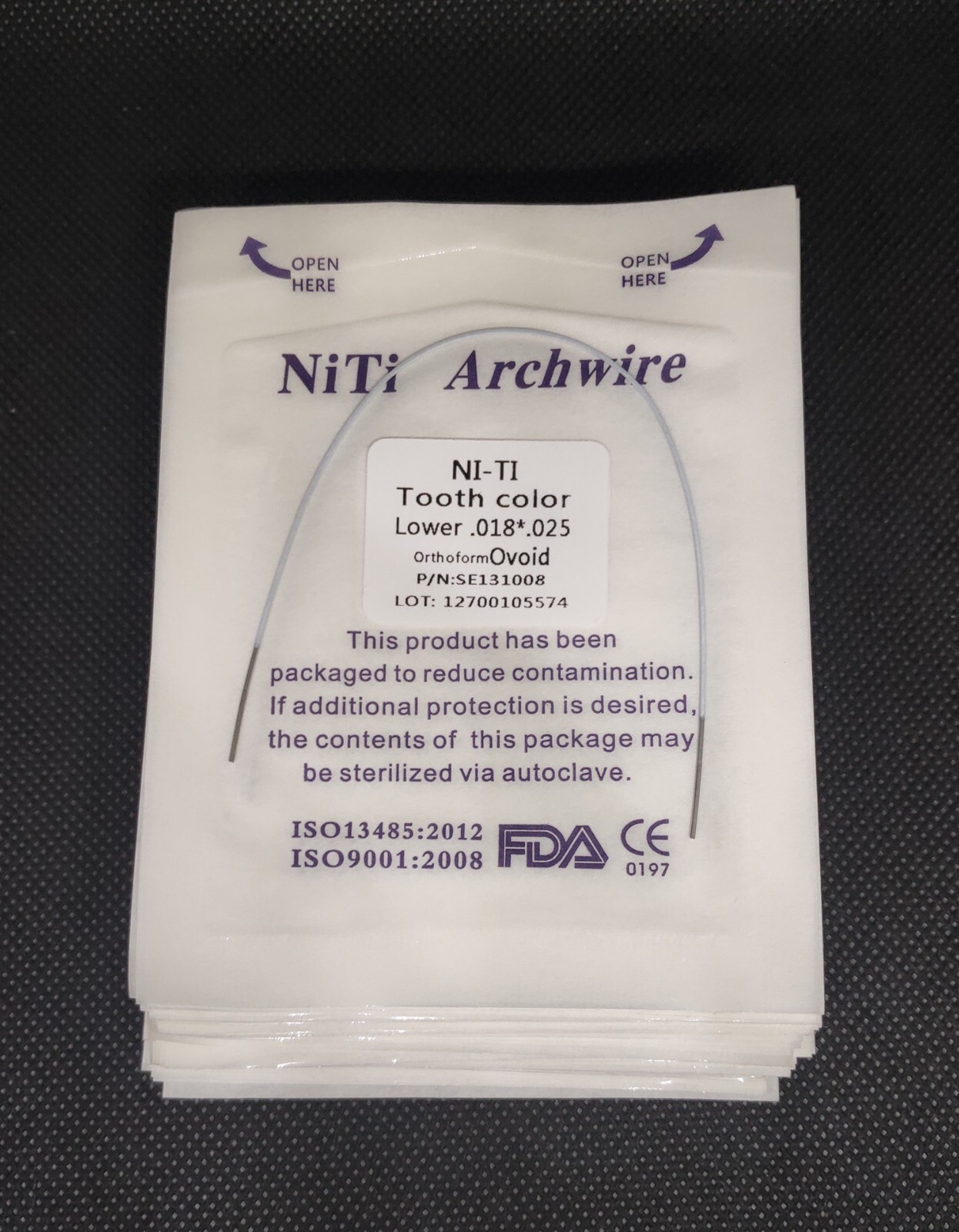 Dental White Teeth Color Coated Super Elastic Niti Arch Wire Rectangular Ovoid