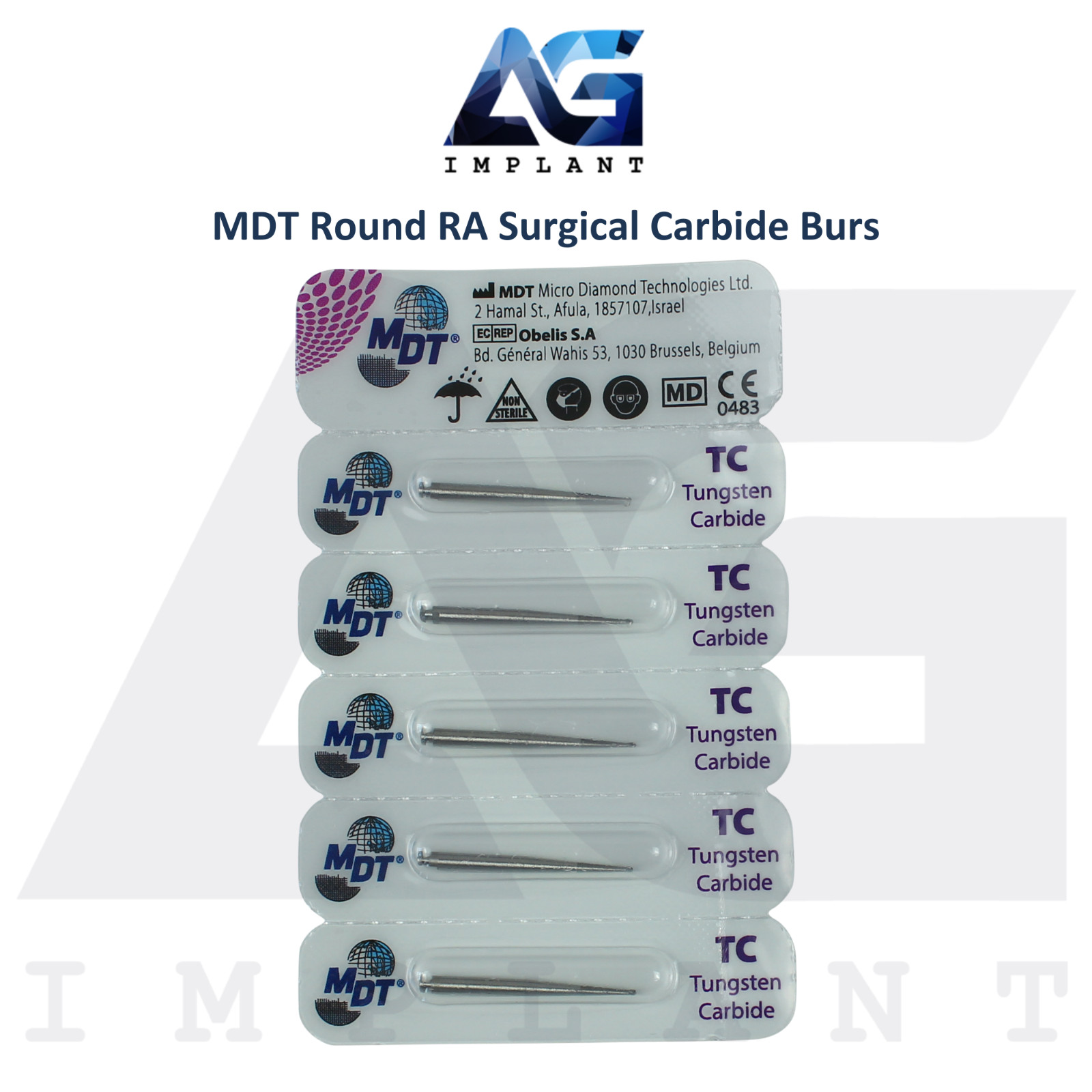 MDT Dental Round RA Surg!cal Carbide Burs B0ne Cutting Shaping L19.0mm Tool