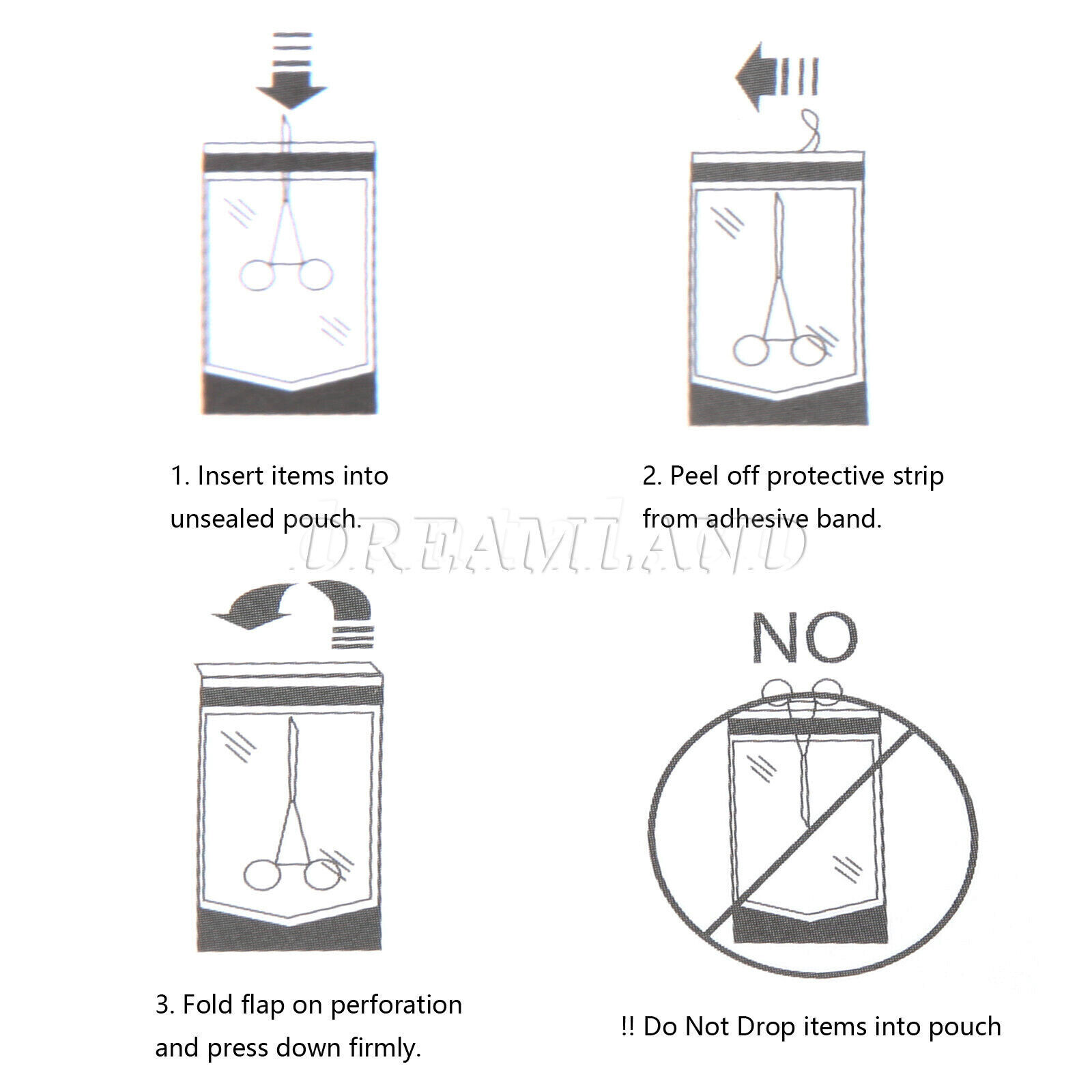 200pcs/Box 3.5″x 10 “Self Sterilization Pouches Pouch Autoclave Sterilizer Bags