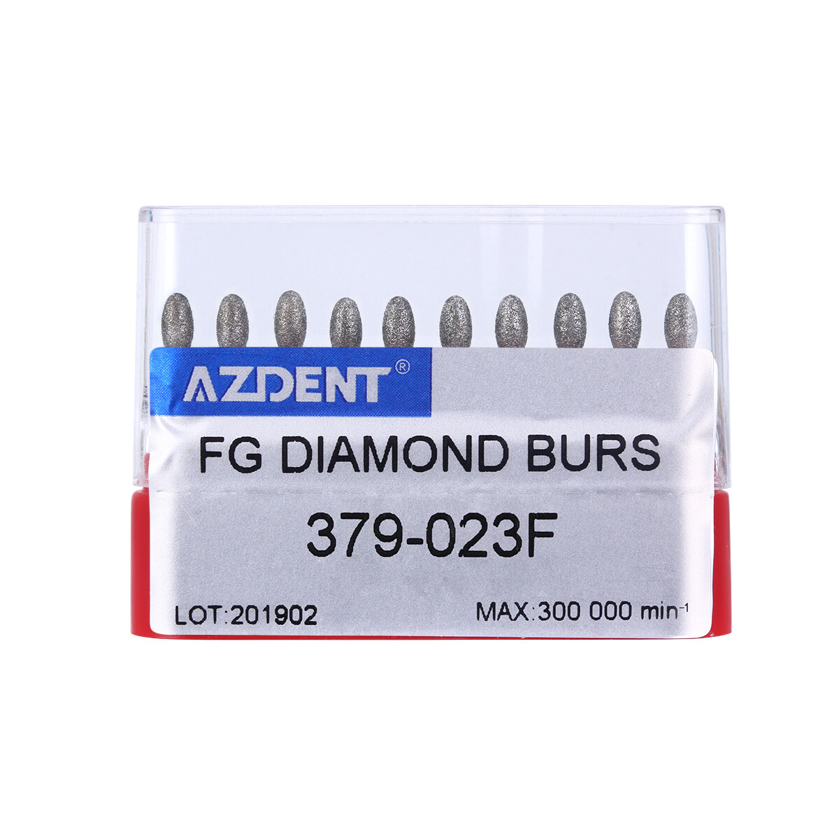 AZDENT Dental Diamond FG Burs 379-023F Egg Football-(Fine Grit) 10Pcs/Box