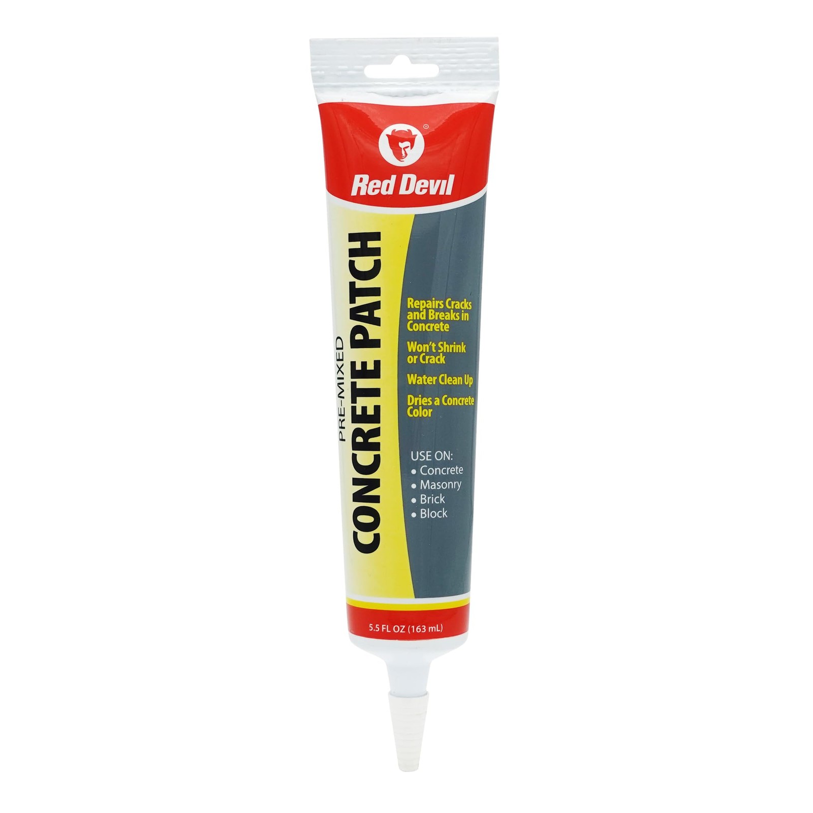 Red Devil 0645 Concrete Repair Patch, Cement Crack Filler, 5.5 oz, Gray