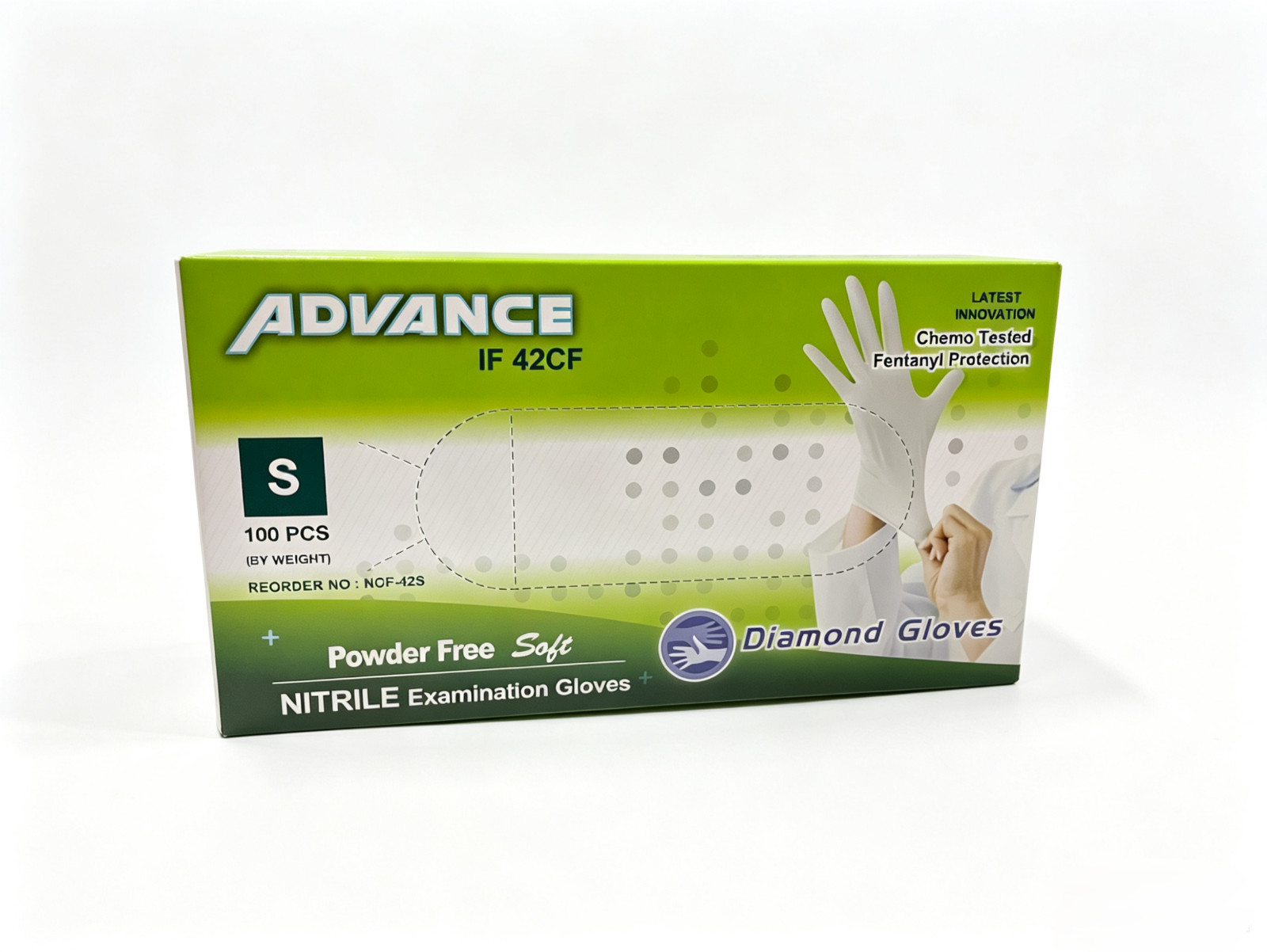 100PCS White Nitrile Exam Gloves, 4mil Powder Free Non-Sterile Latex Free