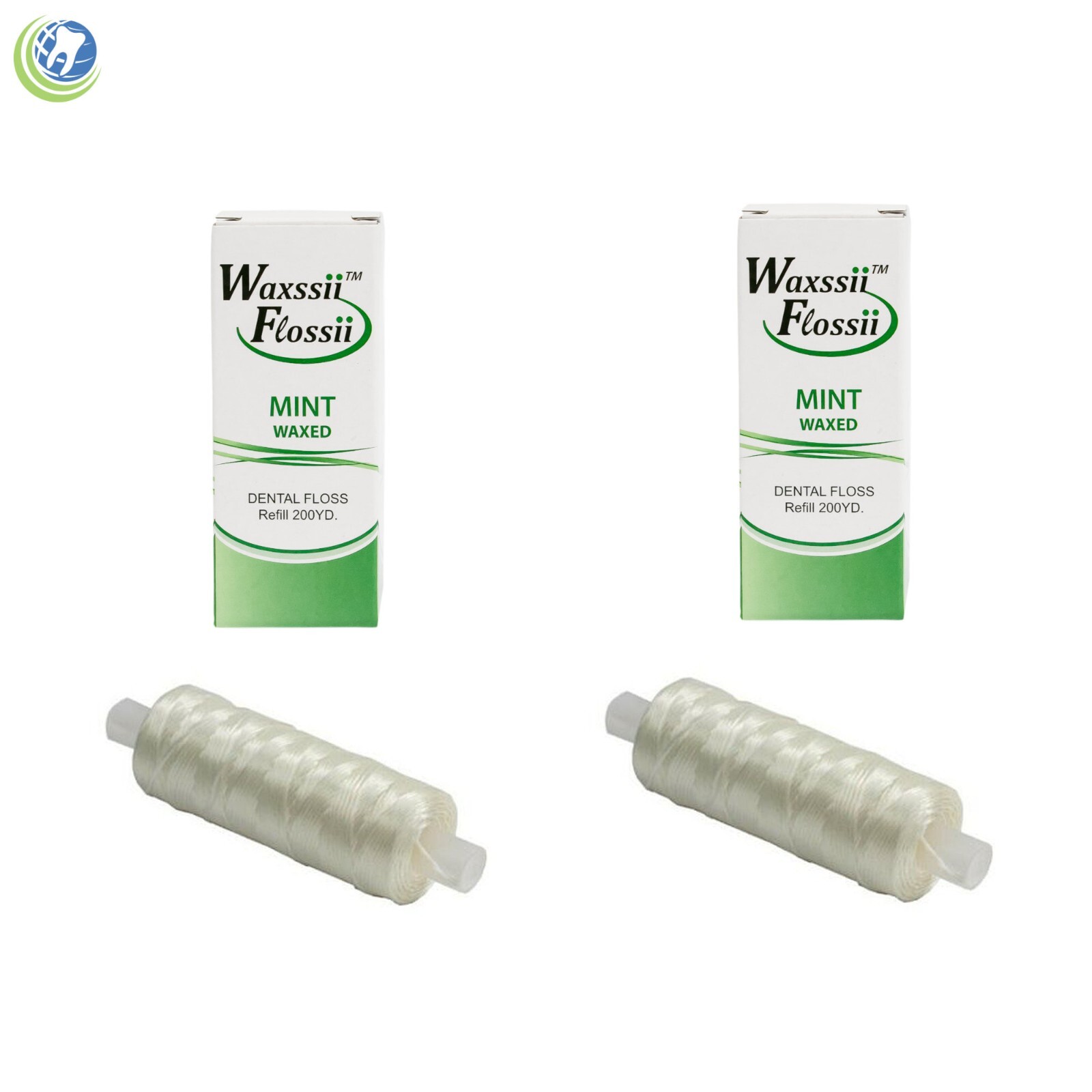 2X DENTAL FLOSS MINT FLAVOR WAXED REFILLS FOR PROFESSIONAL DISPENSER 200 YD/EACH