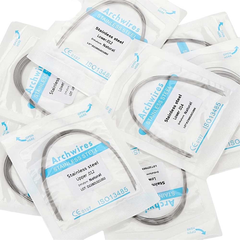 Dental Orthodontic Arch wire Stainless Steel S.S Round Natural Form 10pcs/pack