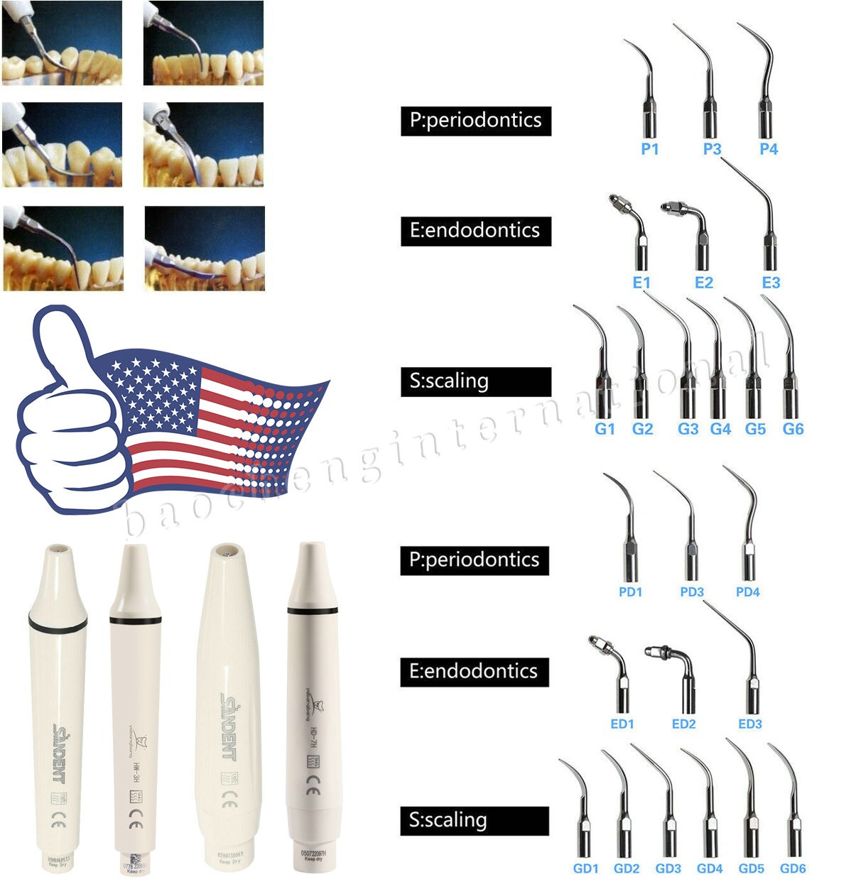 Dental Piezo Scaler Tips Torque Wrench Key for EMS Woodpecker/ DTE SATELEC tips