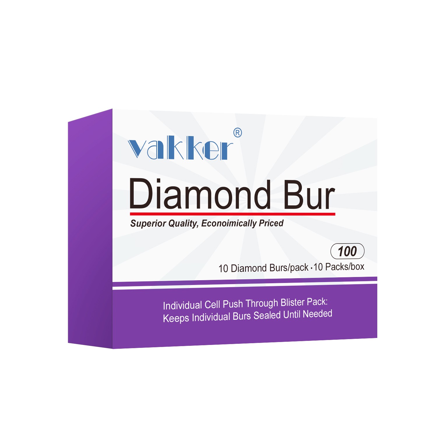 Vakker Dental Flat End Taper FG Diamond Bur 847-014F Fine 10/pk