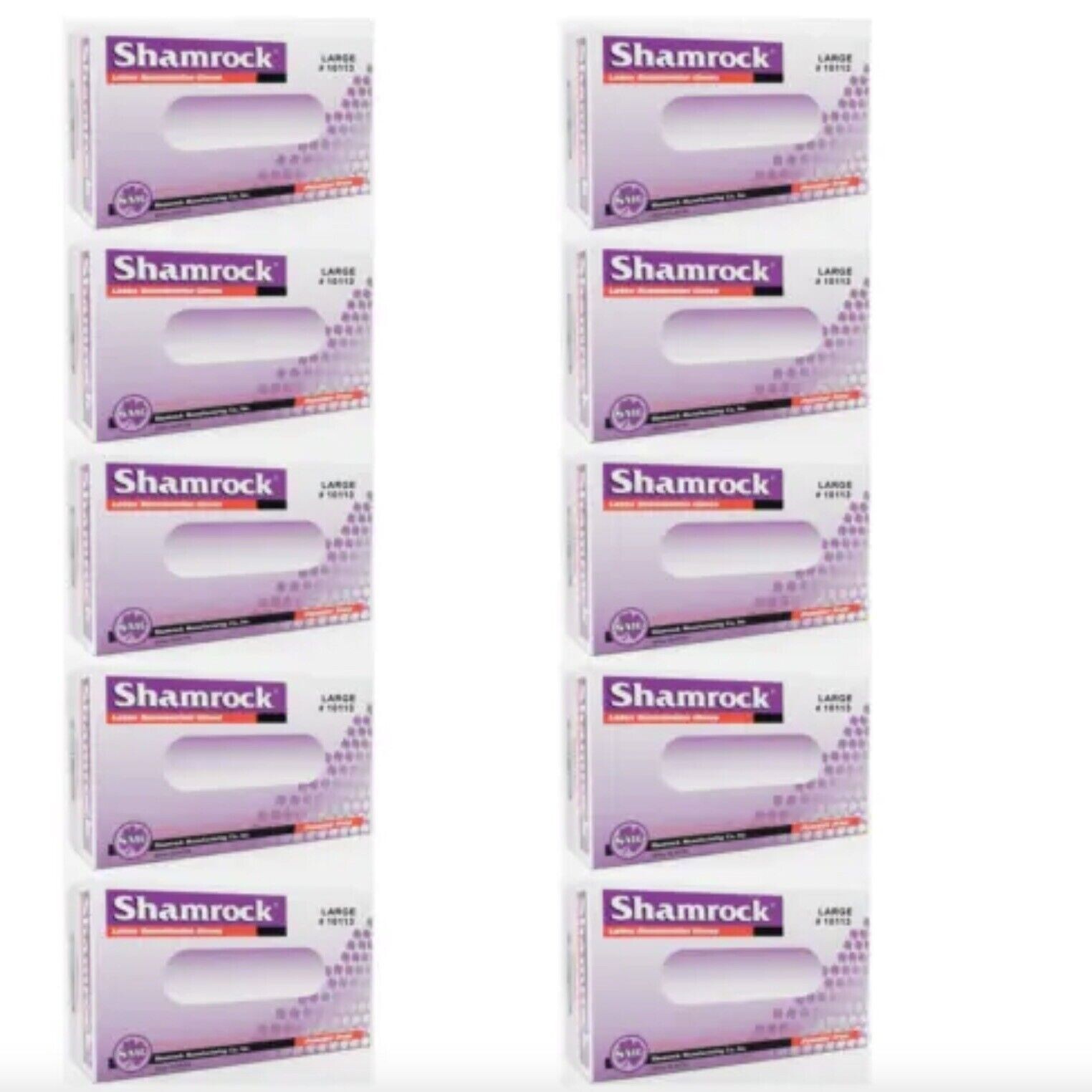 Shamrock Powder-Free LARGE Examination Latex Gloves for Medical Use Case 1000