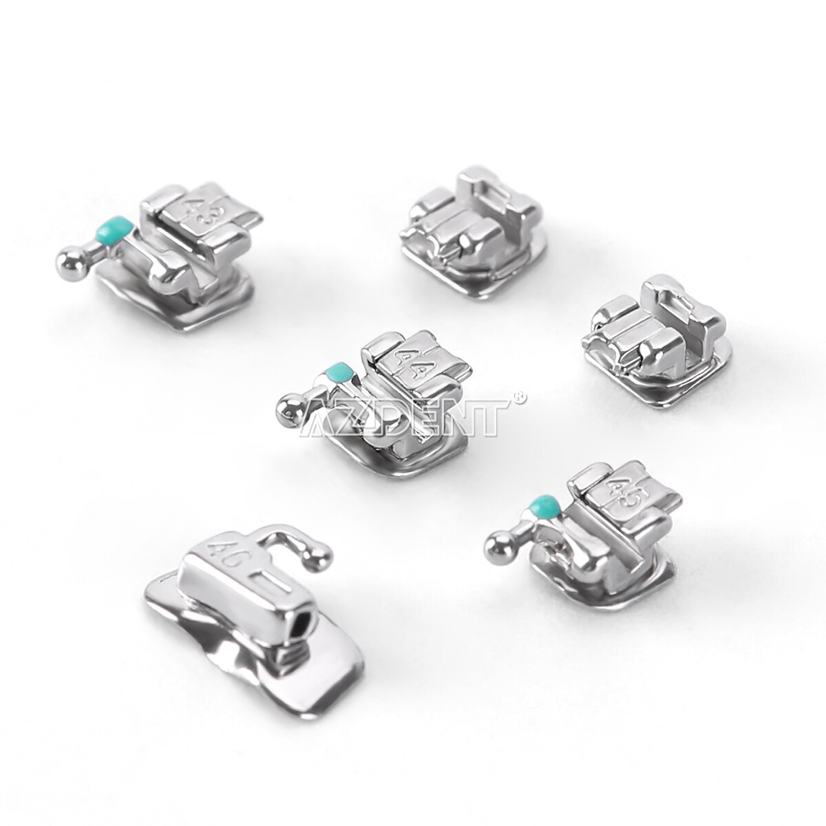 AZDENT Dental Orthodontic Self-Ligating Brackets Braces Mini Roth.022 Hooks 345
