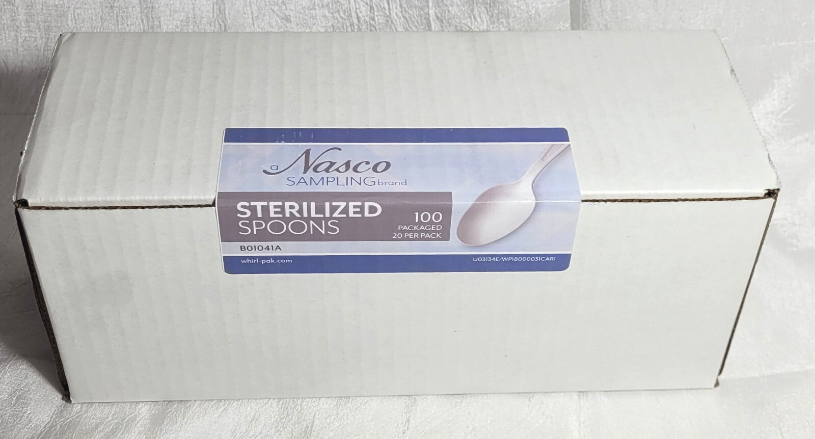 Box of 100 Nasco Whirl-Pak Sterilized Spoons B01041A – Use with Closure Bags
