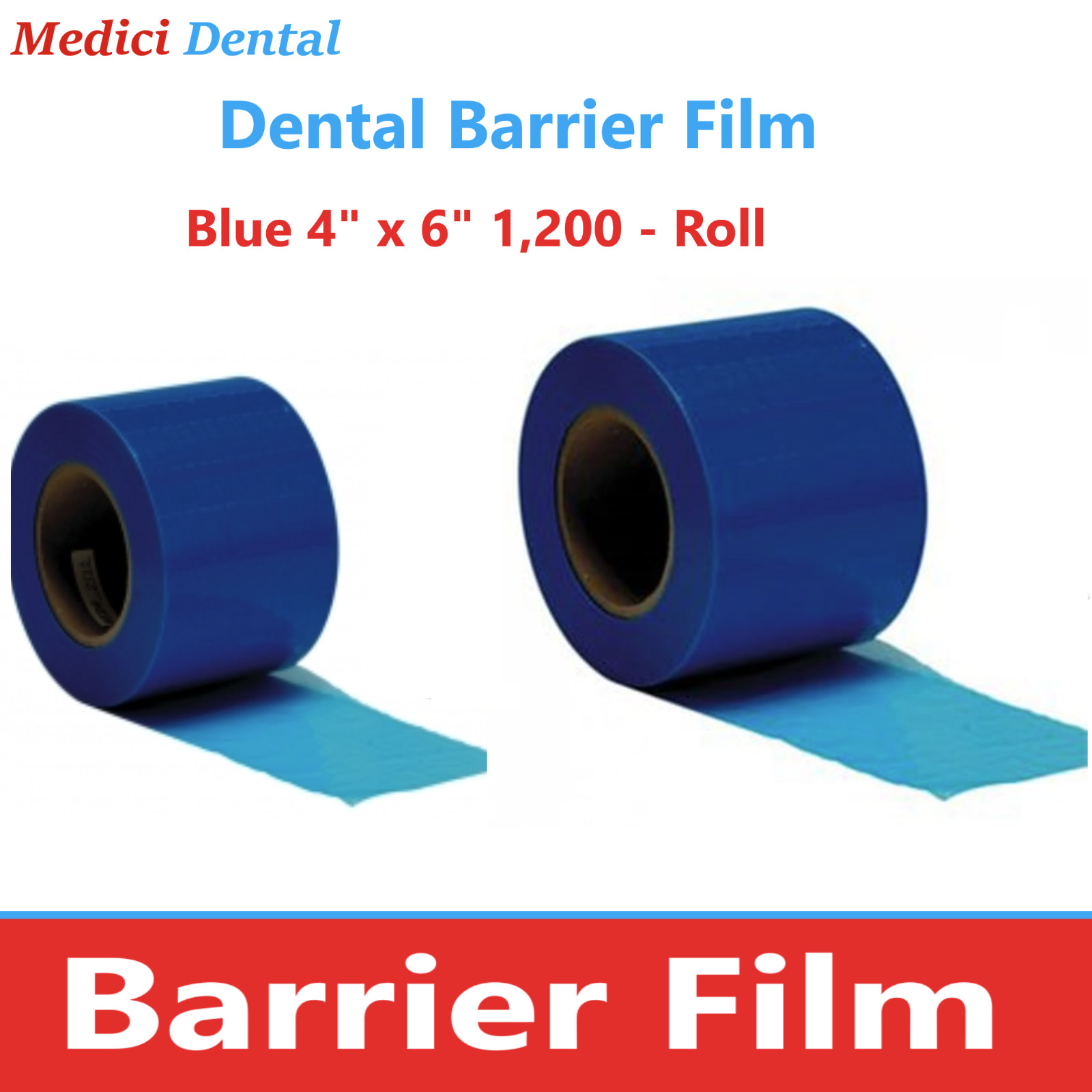 Dental Barrier Film Cover Film, Clear, Blue or Dispenser, 2″ 4″ – 600, 1200 Roll