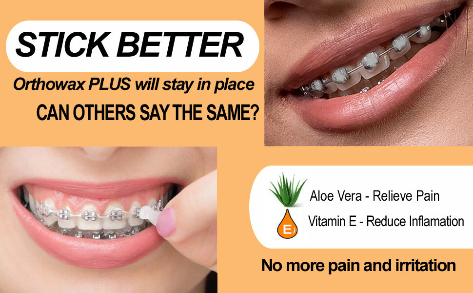 NEW! – ORTHODONTIC WAX – NOW PRECUT – ORTHOWAX PLUS ™ – ALOEVERA – VITAMIN E