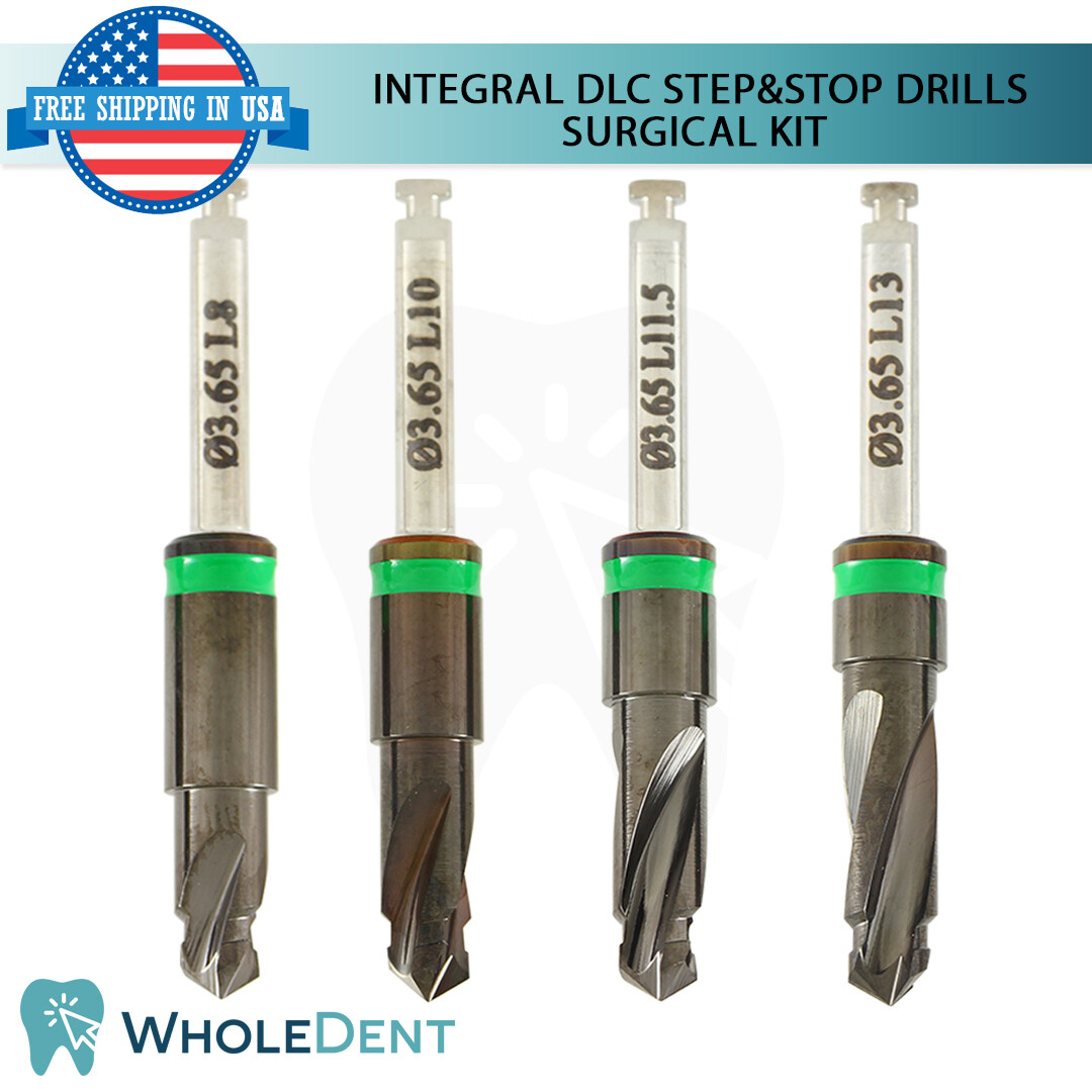 Integral DLC Step & Stop Drills Kit Dental Drill Bur Tool Universal Instrument