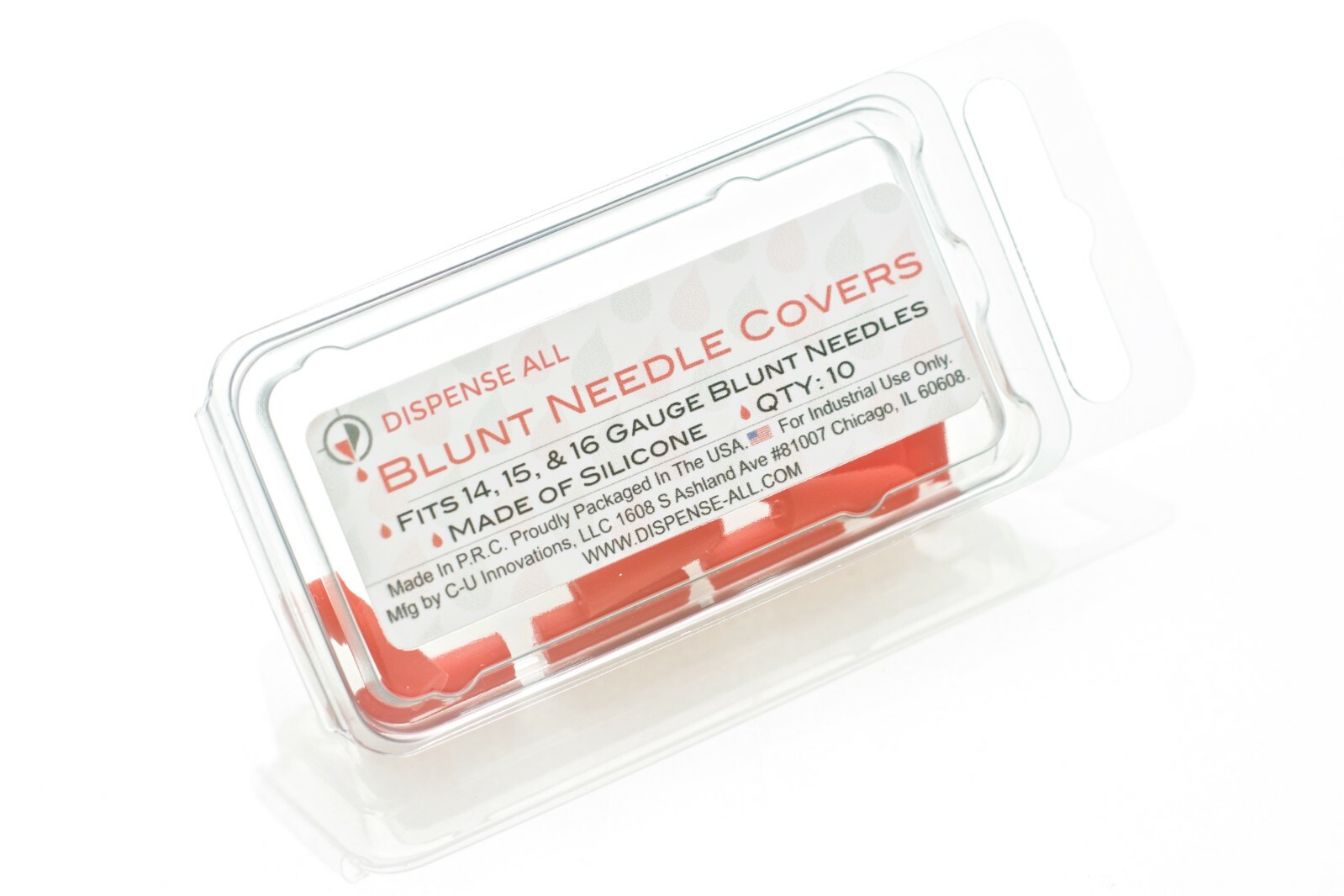 Dispense All – Blunt Needle Covers, Red, Fits 14, 15, 16 Gauge