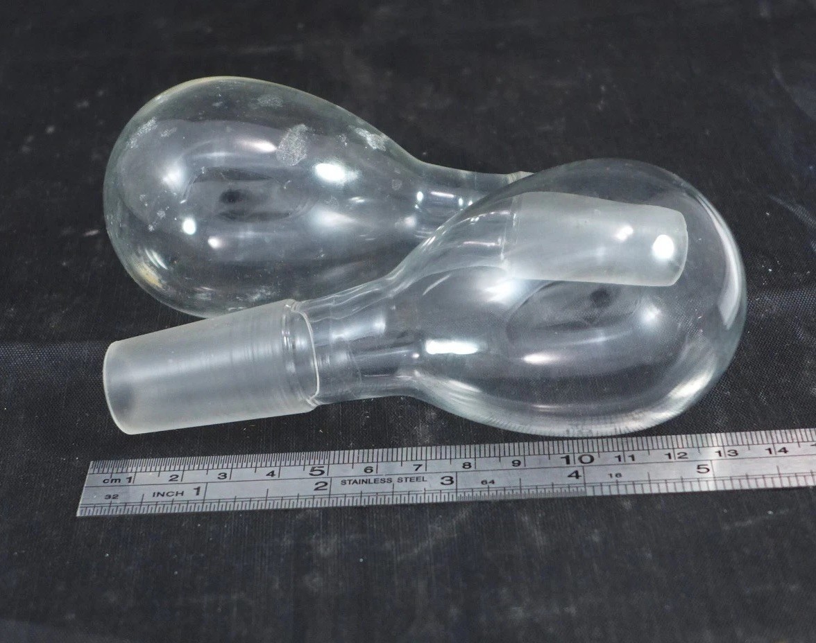 Set of 2 || Round-bottom flasks with MALE 24/40 ground glass inner joint, 75ml