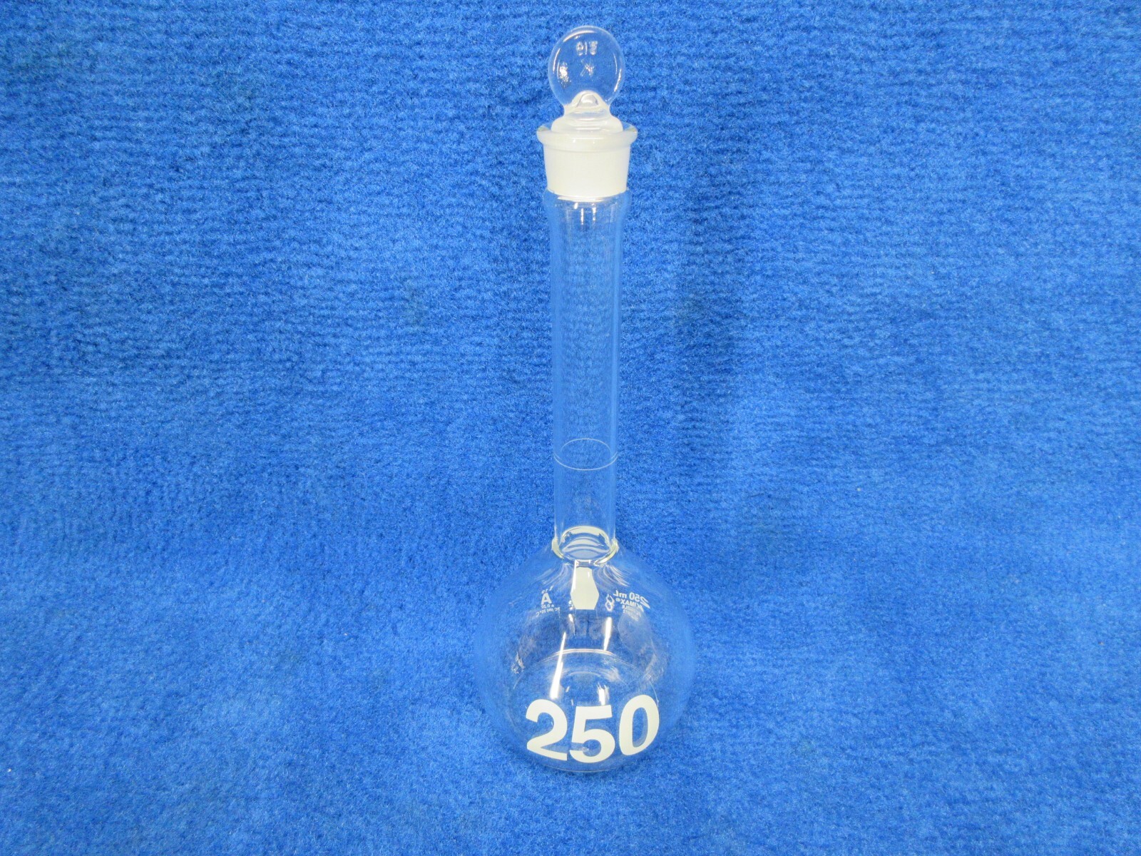 KIMAX Volumetric Flask 250mL± 0.20mL Class A Heavy Duty Wide Mouth Glass Stopper