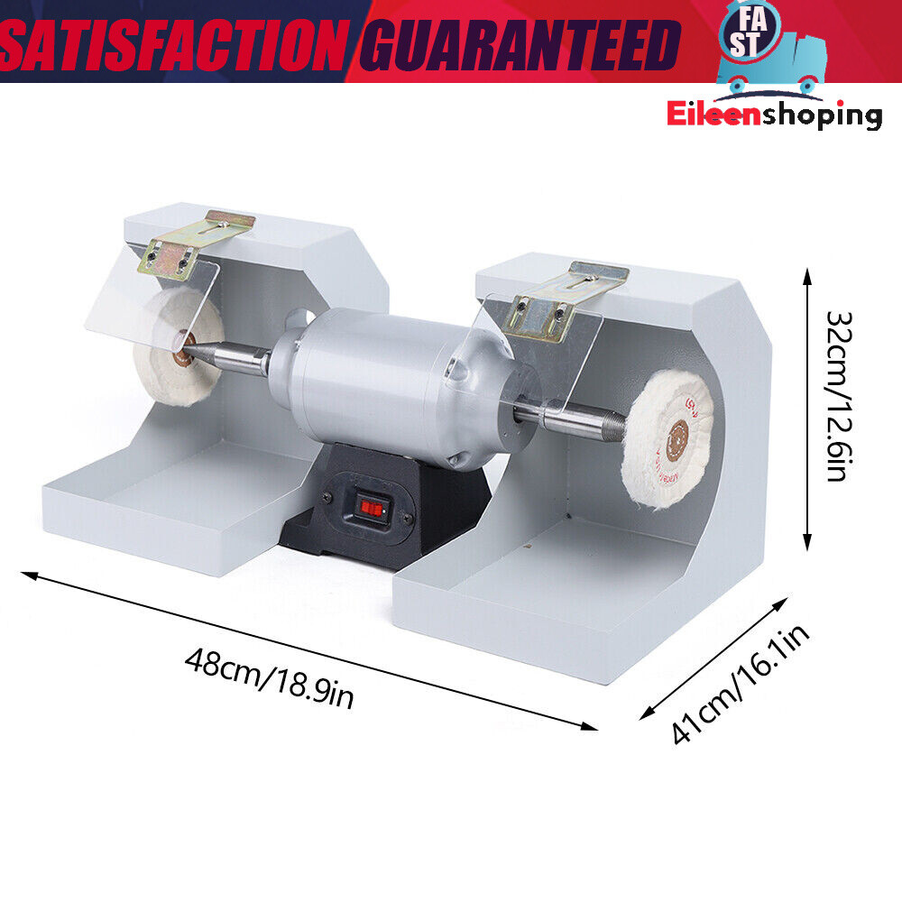Polishing Lathe Machine Bench Buffing Grinder Dental Lab High Speed PolisherUS