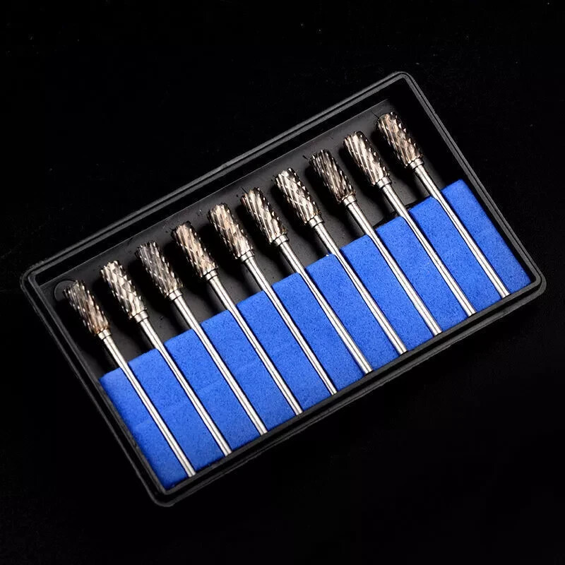 10Pcs/Box Dental Tungsten Steel Carbide Burs Polishing Drills Estallido Carburo