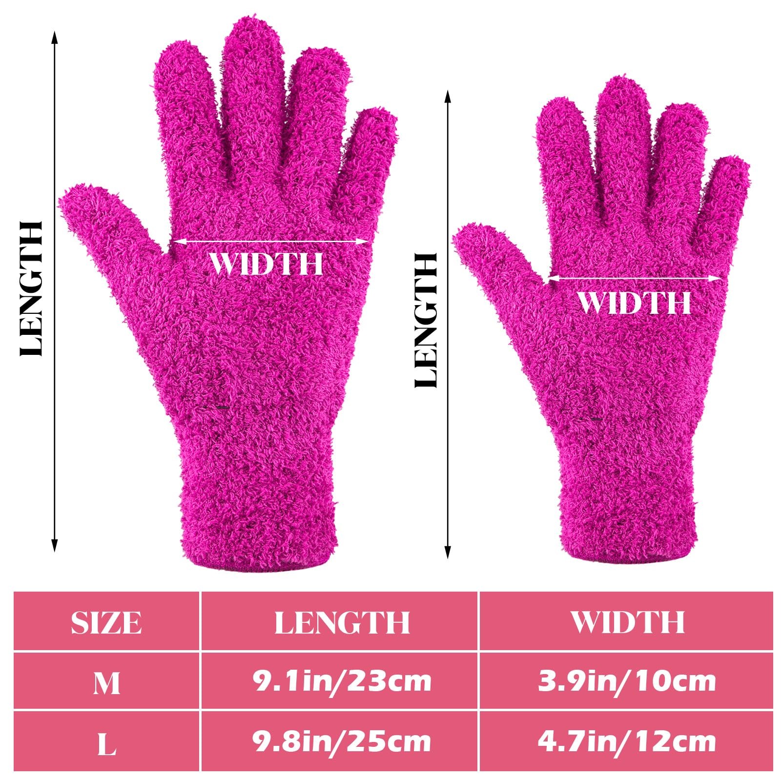 4 Pairs Microfiber Dusting Gloves Washable Reusable Cleaning Gloves Mittens f…