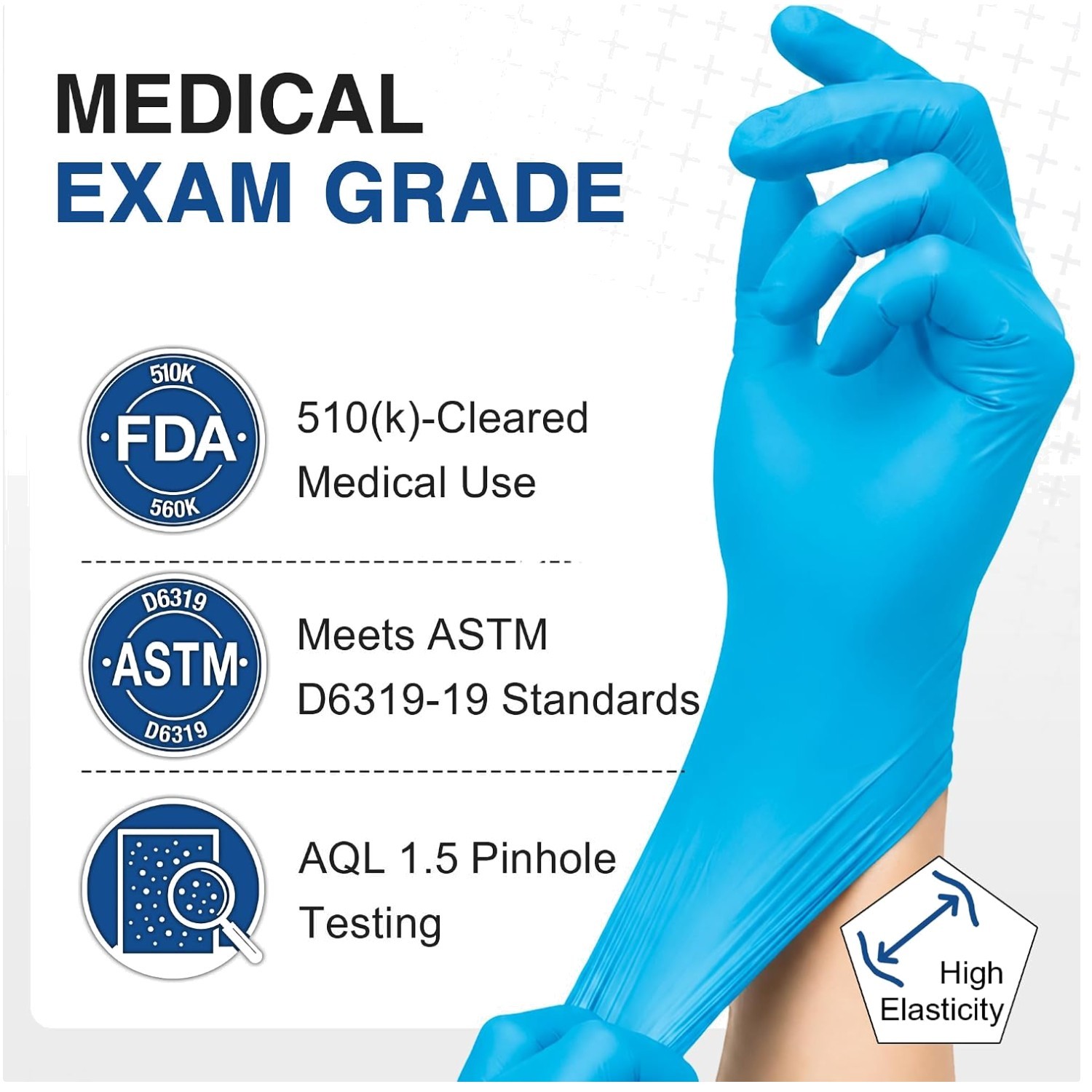 Comfortable Latex-Free Nitrile Gloves, Textured Fingertips