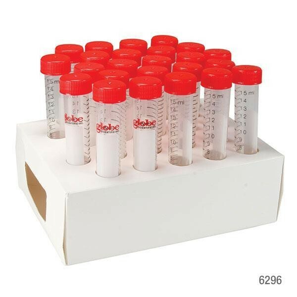 Globe Scientific 500ct Diamond MAX Centrifuge 15mL Tube w Graduations-Screw Cap